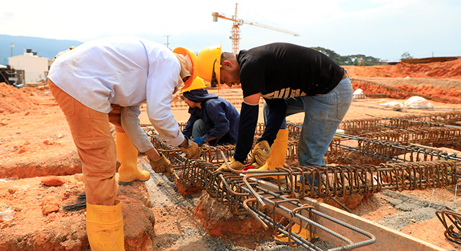 Construcción de vivienda de interés social. Foto: archivo. MVCT.