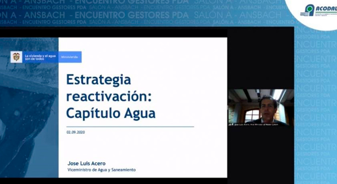 Viceministro de Agua, Jose Luis Acero, en diálogo virtual con los gestores de los PDA.