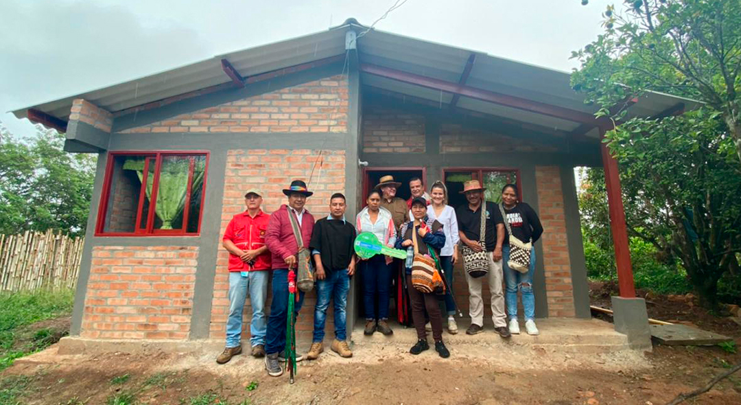 Primeras viviendas rurales entregadas a comunidades indígenas en el departamento del Cauca. Foto: Minvivienda
