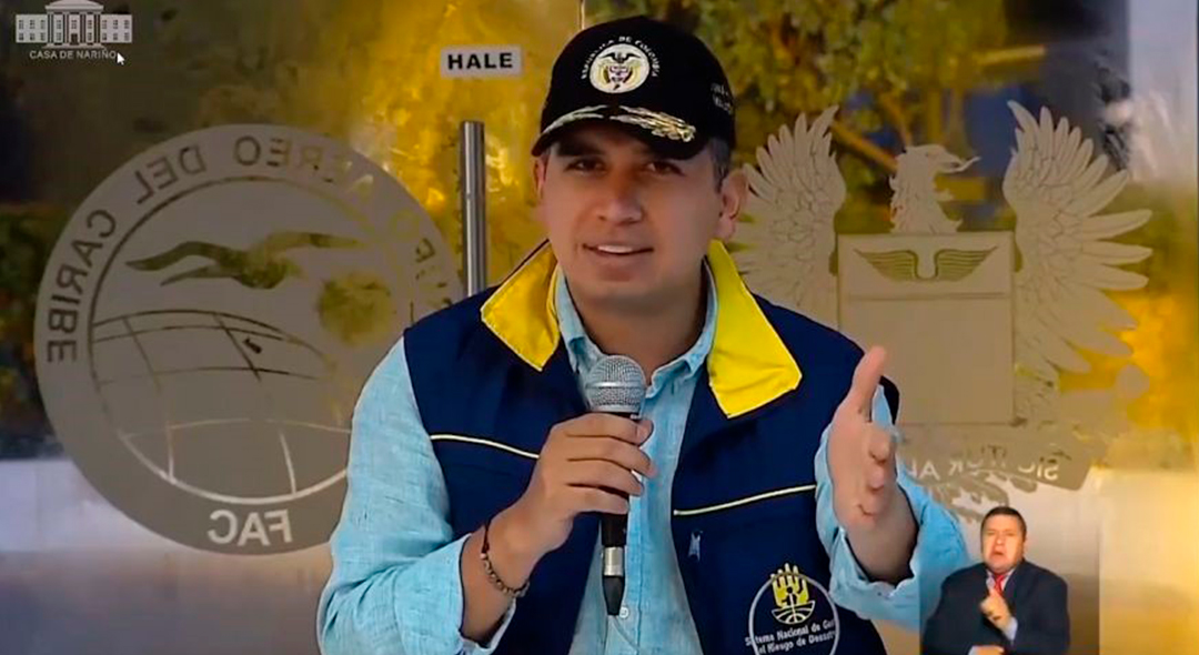 Ministro de Vivienda Jonathan Malagón durante el programa Prevención y Acción emitido desde San Andrés.