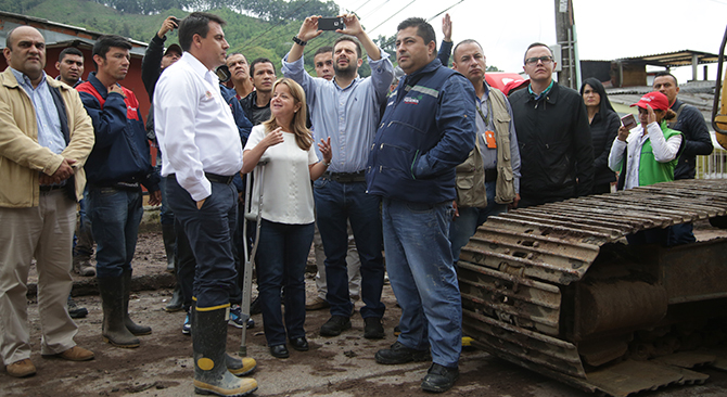 Ministra de Vivienda estuvo en Manizales evaluando soluciones de vivienda tras emergencia invernal