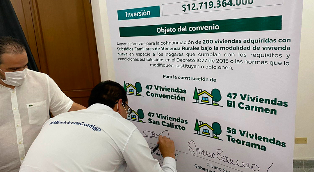 El convenio impulsará la generación de 200 empleos directos y 400 indirectos. Foto: Prensa MVCT