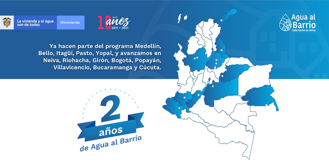 Dos años de Agua al Barrio. Diseño: Liz Carrero. MVCT.