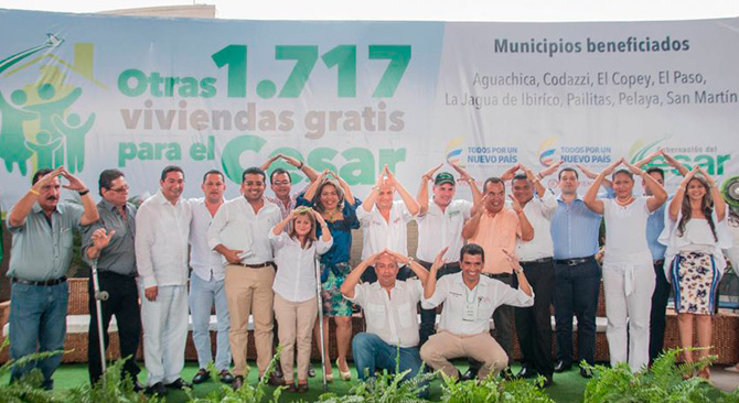 Cesar recibira 1800 casas gratis en segunda fase del programa de vivienda 100 subsidiada