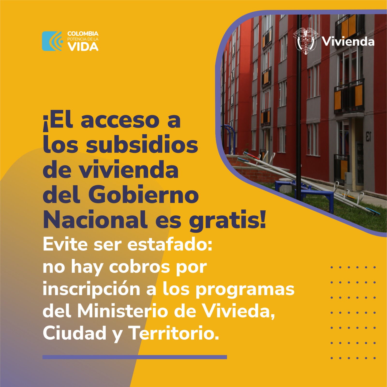 Evite ser estafado: el acceso a los subsidios de vivienda del Gobierno Nacional. Imagen: archivo MVCT.