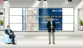 Ministro de Vivienda, Jonathan Malagón, en compañía del viceministro de Agua, Jose Luis Acero, durante sesión de agua y saneamiento en el 1er Congreso Virtual de servicios públicos de Andesco.