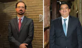 Felipe Arbouin Gómez, y Aníbal Pérez García, asumieron como nuevos viceministros de Vivienda y de Agua y Saneamiento Básico, respectivamente. Foto: René Valenzuela (MVCT)