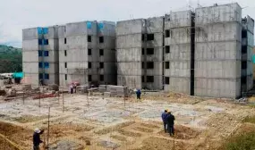Obra de construcción de viviendas. Foto: Archivo (MVCT)