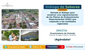 PIEZA GRAFICA PROMOCIONAL WEBINAR DIALOGO DE SABERES PLANES DE ORDENAMIENTO TERRITORIAL