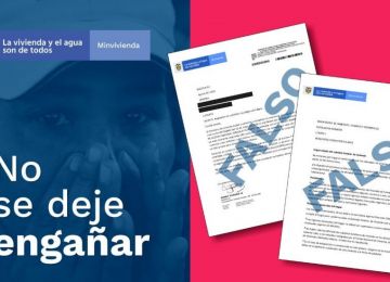 Personas inescrupulosas falsifican documentación en la que suplantan a funcionarios del Ministerio de Vivienda. Foto: Archivo MVCT.