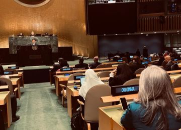 En conmemoración del Día Mundial del Agua, la ministra de Vivienda, Catalina Velasco, presidió una de las plenarias de la Conferencia de las Naciones Unidas sobre el Agua 2023