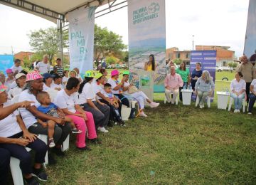 La optimización de redes de acueducto en el corregimiento de Guabitas y un parque recreodeportivo, en Palmira, algunas de las obras entregadas por el Gobierno. Fotos: Sharon Durán (MVCT).