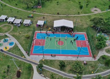 La optimización de redes de acueducto en el corregimiento de Guabitas y un parque recreodeportivo, en Palmira, algunas de las obras entregadas por el Gobierno. Fotos: Sharon Durán (MVCT).