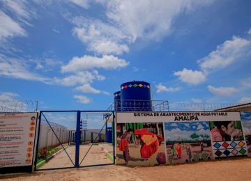 Esta pila pública proveerá 600.000 litros de agua potable al mes. Foto: Cortesía Enel Colombia