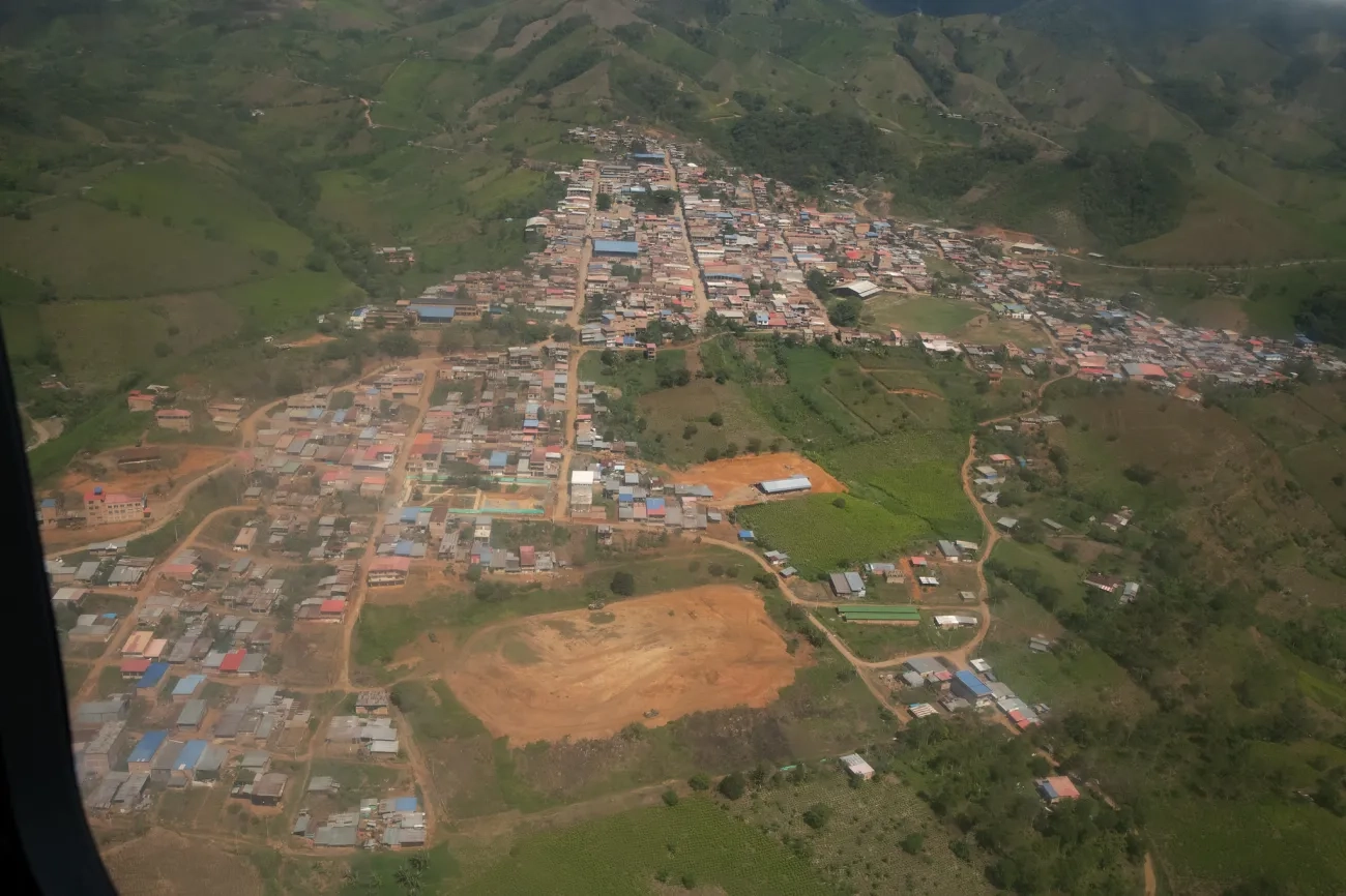 FOTOGRAFÍA TOMA AEREA MUNICIPIO DE ARGELIA, CAUCA