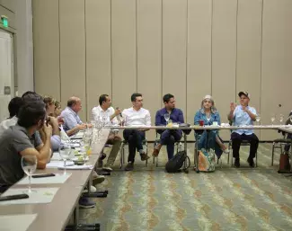 Reunión de la ministra Catalina Velasco en Montería con los alcaldes de Sincelejo y Montería, el presidente de Camacol y constructores de la región. Foto: Sharon Durán (MVCT)