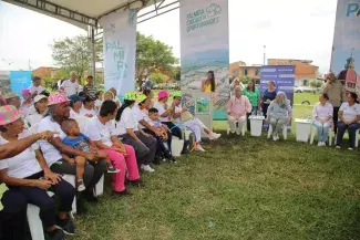 La optimización de redes de acueducto en el corregimiento de Guabitas y un parque recreodeportivo, en Palmira, algunas de las obras entregadas por el Gobierno. Fotos: Sharon Durán (MVCT).