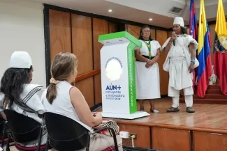 FOTOGRAFÍA COMUNIDADES INDÍGENAS DEL PAÍS PRESENTES EN EL ENCUENTRO: SABERES SOBRE EL AGUA