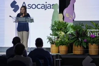 FOTOGRAFÍA INTERVENCIÓN DE MINISTRA DE VIVIENDA, CIUDAD Y TERRITORIO HELGA MARÍA RIVAS, DURANTE REUNIÓN EN PROANTIOQUIA