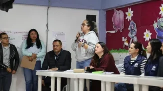 FOTOGRAFÍA REPRESENTANTES DEL MINISTERIO DE VIVIENDA Y LA REPRESENTANTE A LA CÁMARA MARÍA DEL MAR PIZARRO EN AUDIENCIA PÚBLICA AGUA Y VIVIENDA