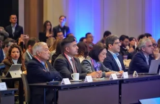 Fotografía viceministro de Agua Potable y Saneamiento Básico y delegado de la Ministra de Vivienda, Ciudad y Territorio, Edward Libreros Mamby, durante la apertura del décimo sexto Foro de Vivienda