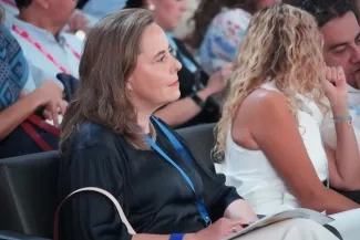 FOTOGRAFIA MINISTRA DE VIVIENDA, CIUDAD Y TERRITORIO, HELGA MARÍA RIVAS ARDILA DURANTE EL PANEL ‘LAS VOCES DE LAS CIUDADES’ DE LA 59ª CONVENCIÓN BANCARIA