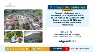 PIEZA GRAFICA PROMOCIONAL WEBINAR DIALOGO DE SABERES PLANES DE ORDENAMIENTO TERRITORIAL 