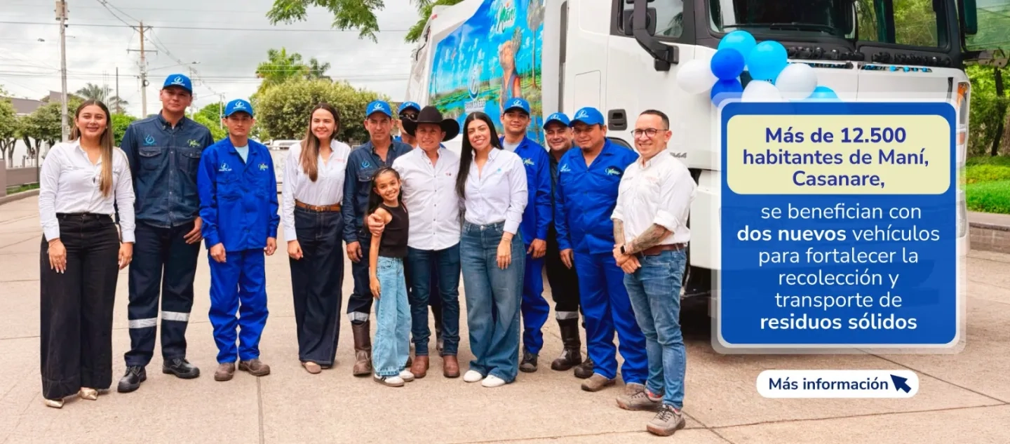 PIEZA GRAFICA COMUNICADO HABITANTES DE CASANARE CUENTAN CON VEHICULOS NUESTRO PARA TRANSPORTE DE RESIDUOS SOLIDOS