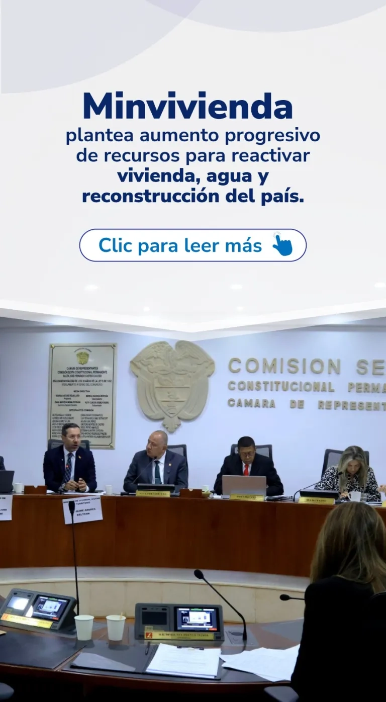 PIEZA GRAFICA COMUNICADO MINVIVIENDA PLANTEA AUMENTO PROGRESIVO DE RECURSOS PARA REACTIVAR VIVIENDA