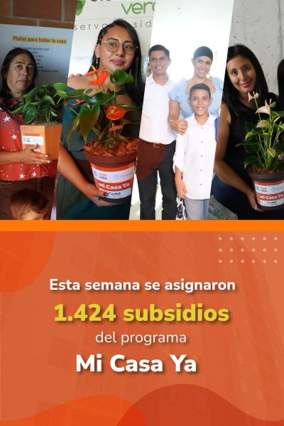 Esta semana se asignaron 1.424 subsidios del programa Mi Casa Ya ...