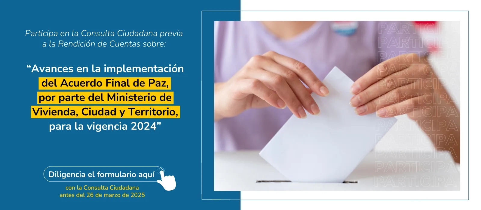PIEZA GRÁFICA CONSULTA CIUDADANA PREVIA A LA RENDICIÓN DE CUENTAS PAZ