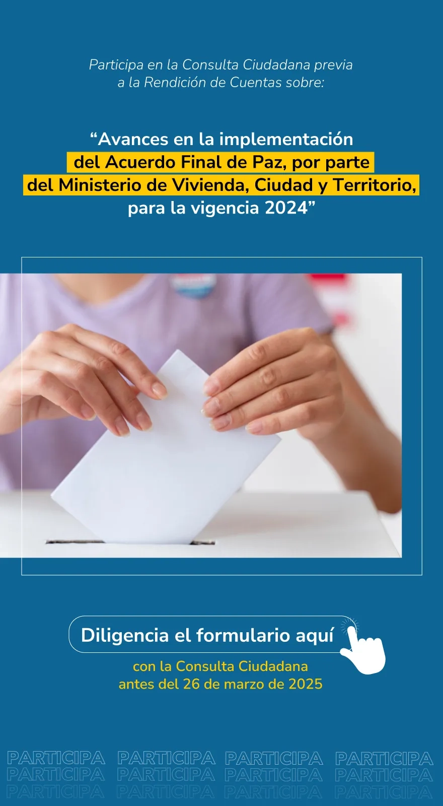PIEZA GRÁFICA CONSULTA CIUDADANA PREVIA A LA RENDICIÓN DE CUENTAS PAZ