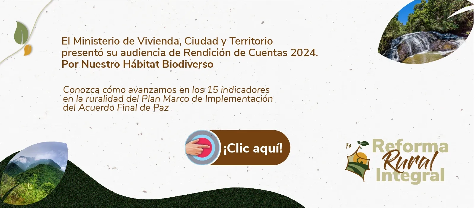 PIEZA GRAFICA Avance en los 15 indicadores en la ruralidad del Plan Marco de Implementación del Acuerdo Final de Paz