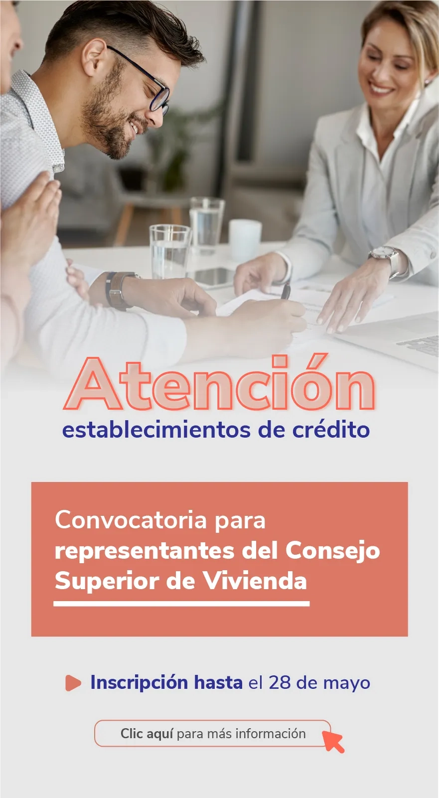 PIEZA GRAFICA Convocatoria Conformación del Consejo Superior de Vivienda Representante Establecimientos de Crédito