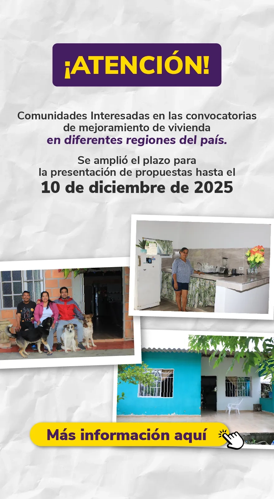 PIENZA GRAFICA AMPLIACION CONVOCATORIA MEJORAMIENTOS DE VIVIENDA