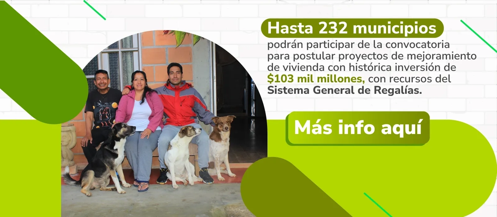 PIEZA GRAFICA COMUNICADO GOBIERNO ABRE CONVOCATORIA PARA FINANCIAR PROYECTOS DE MEJORAMIENTO EN VIVIENDA RURAL