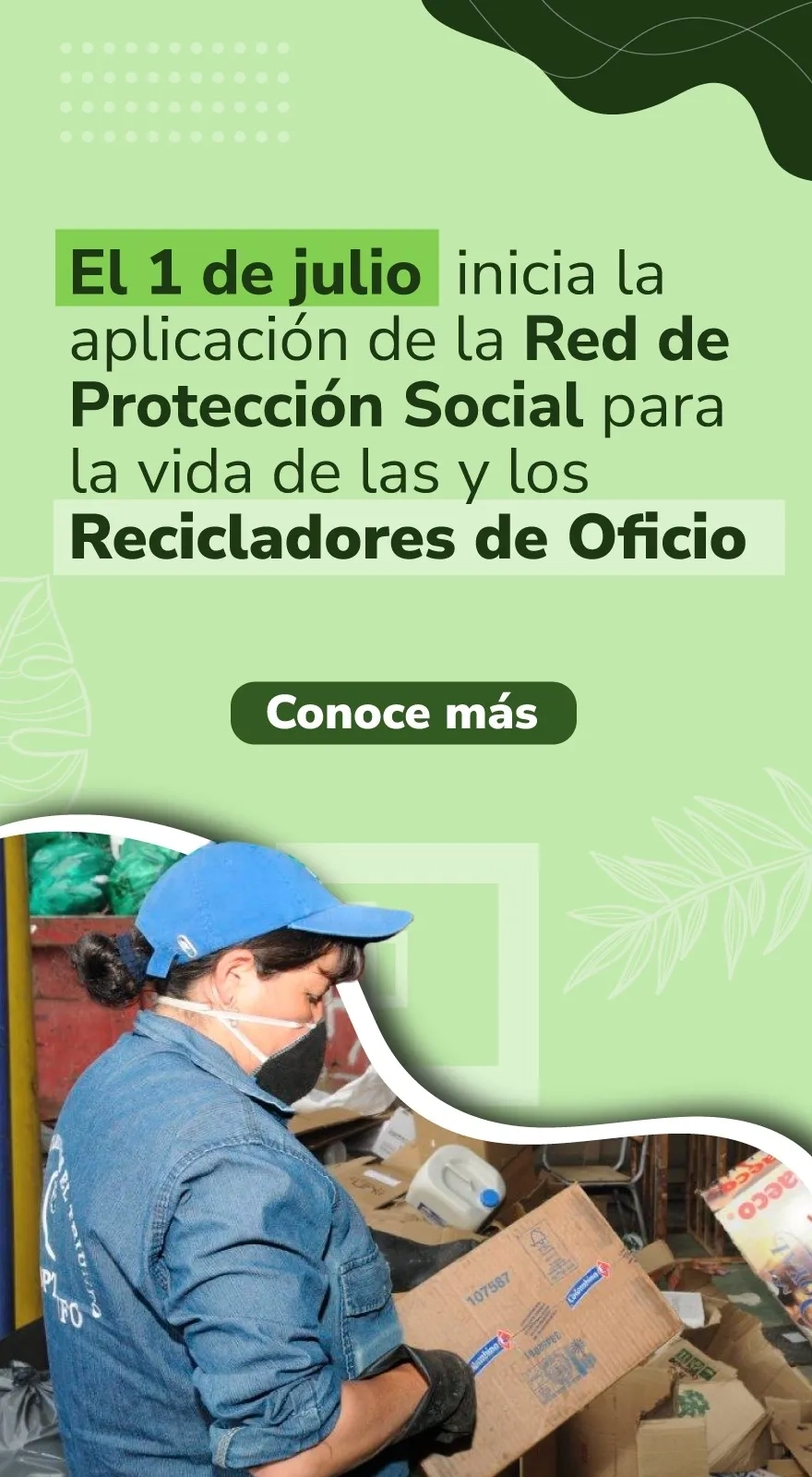 PIEZA GRAFICA BANNER COMUNICADO RED PROTECCION SOCIAL RECICLADORES