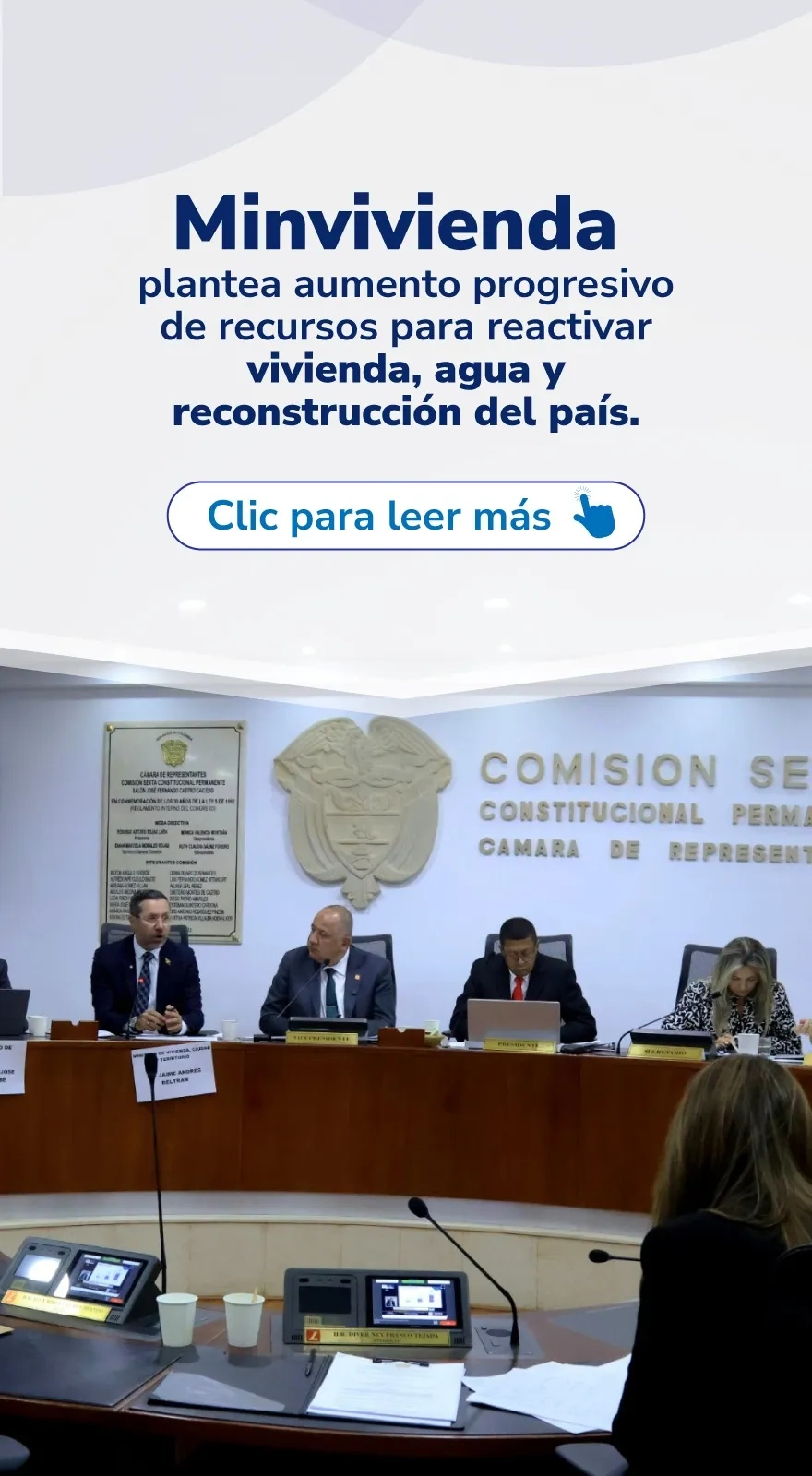 PIEZA GRAFICA COMUNICADO MINVIVIENDA PLANTEA AUMENTO PROGRESIVO DE RECURSOS PARA REACTIVAR VIVIENDA