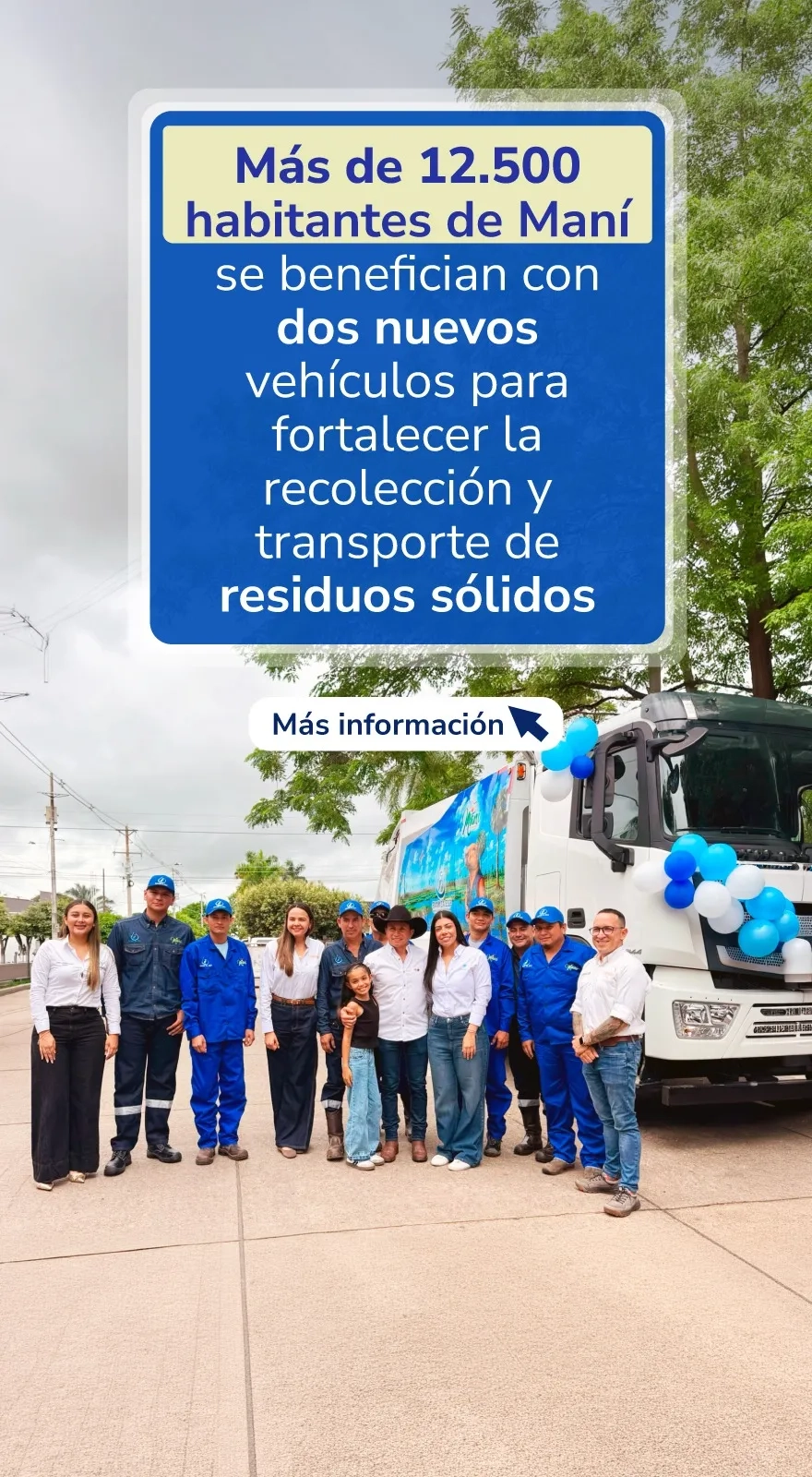 PIEZA GRAFICA COMUNICADO HABITANTES DE CASANARE CUENTAN CON VEHICULOS NUESTRO PARA TRANSPORTE DE RESIDUOS SOLIDOS