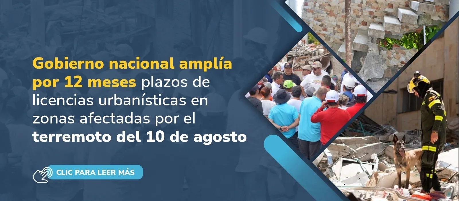 PIEZA GRAFICA COMUNICADO AMPLIACION LICENCIAS URBANISTICAS EN ZONAS AFECTADAS POR EL TERREMOTO